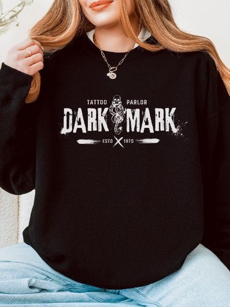 Dark Mark Tattoo Parlor Punk Grunge Minimalist Halloween Sweatshirt product image (4)