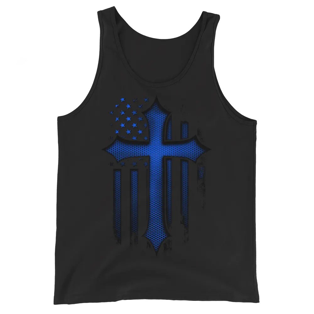 Christian Cross Blue Carbon Onyx Tank Top product image (1)