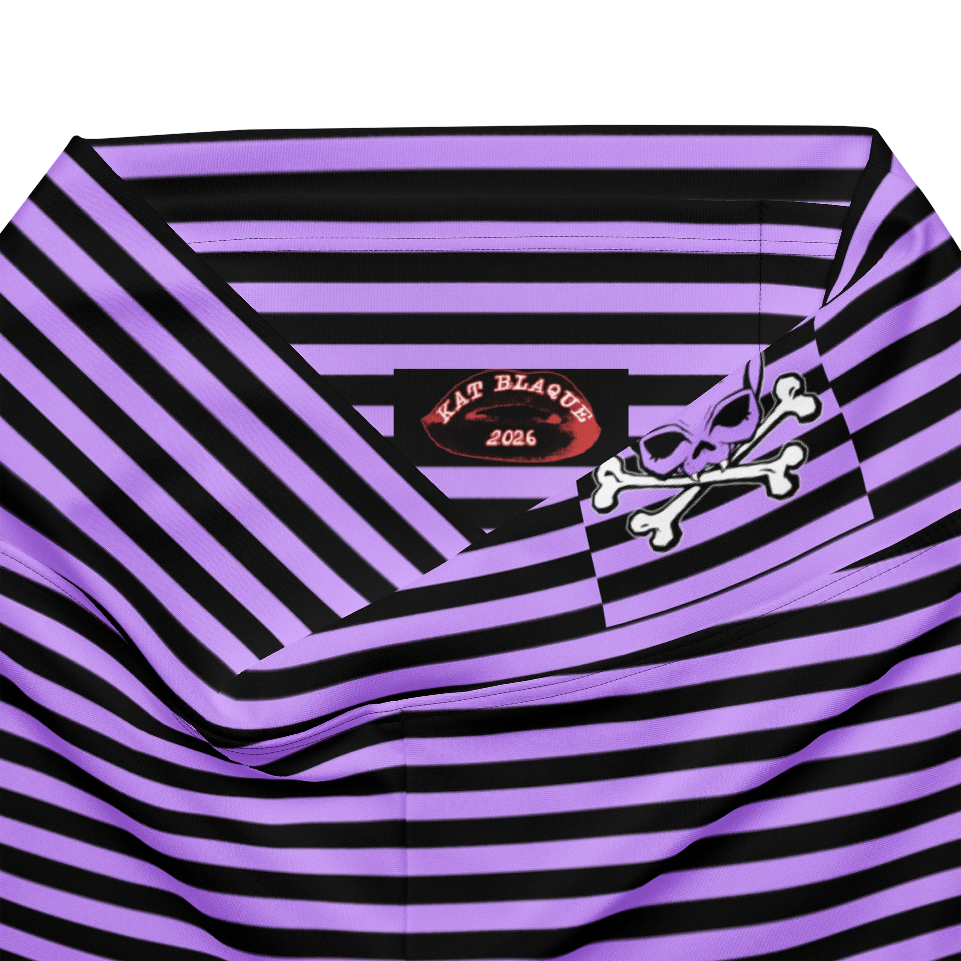 Purple and Blaque Stripped Kat Skull Flares product image (7)