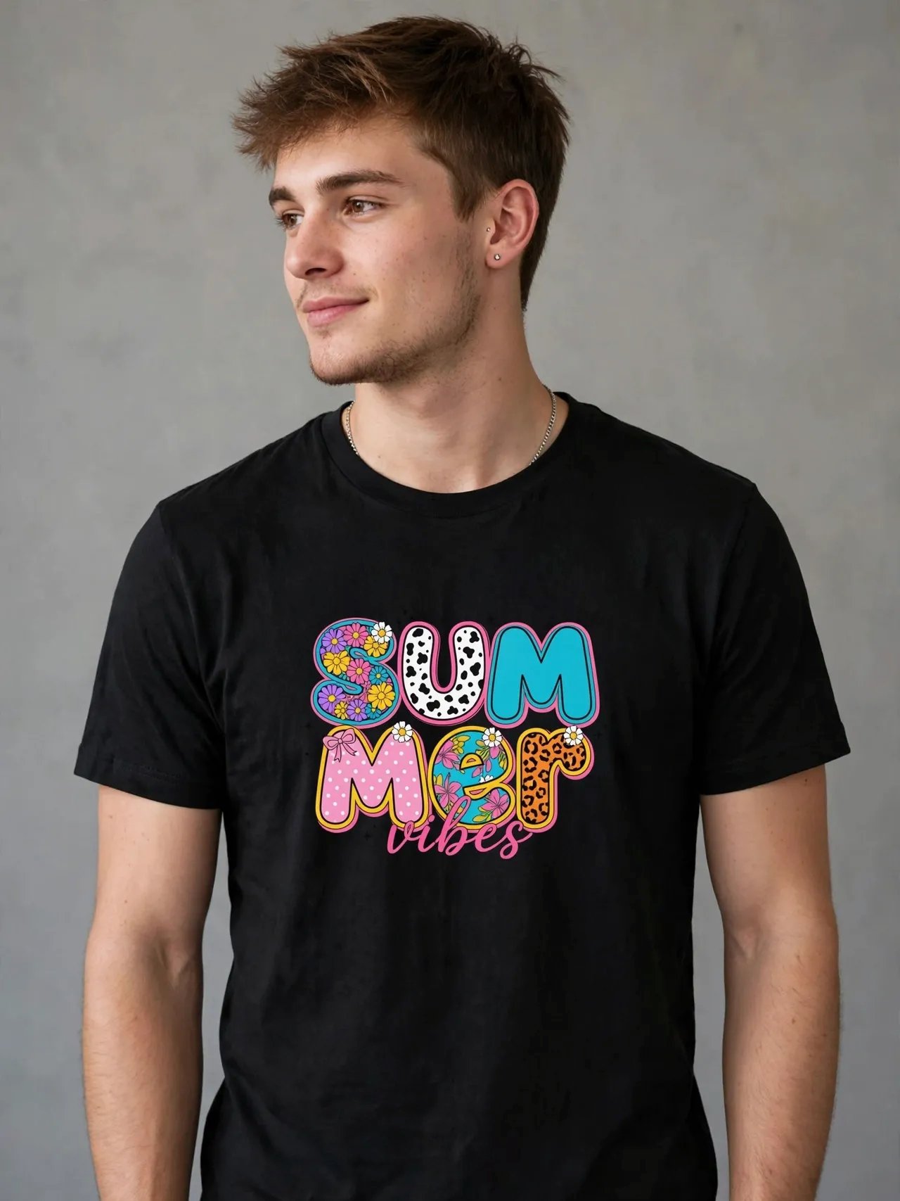 Summer T-shirt with a beautiful design product image (10)
