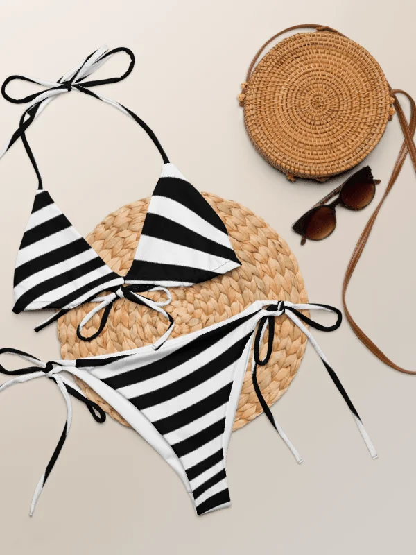 Minimalist Black All-Over Print String Bikini product image (3)