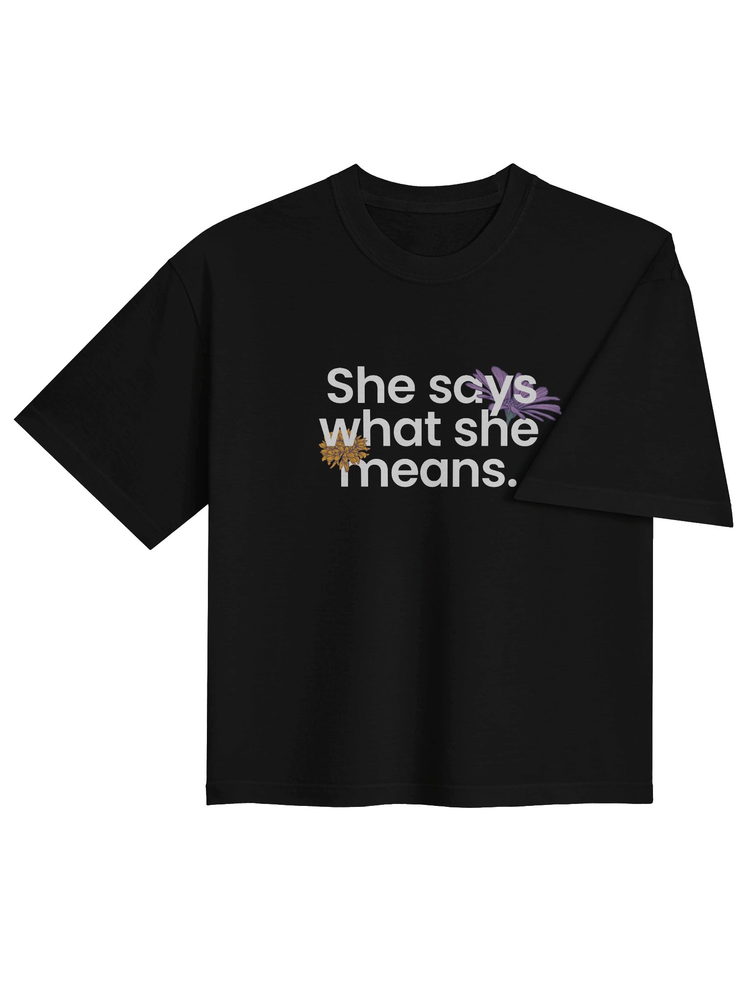 She Says Women's Dark Boxy T-Shirt product image (6)