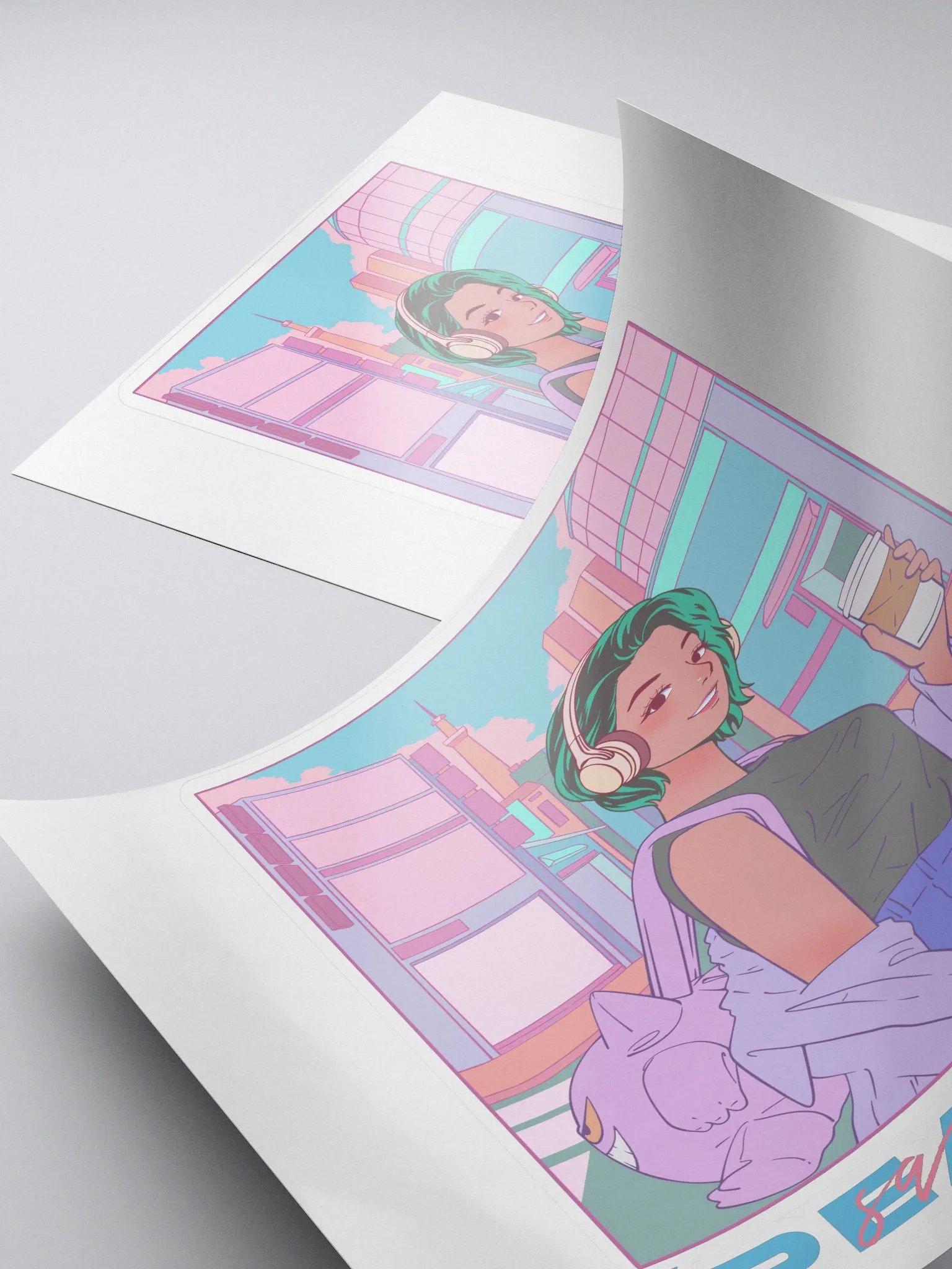 Walking with Peachy Sticker product image (4)