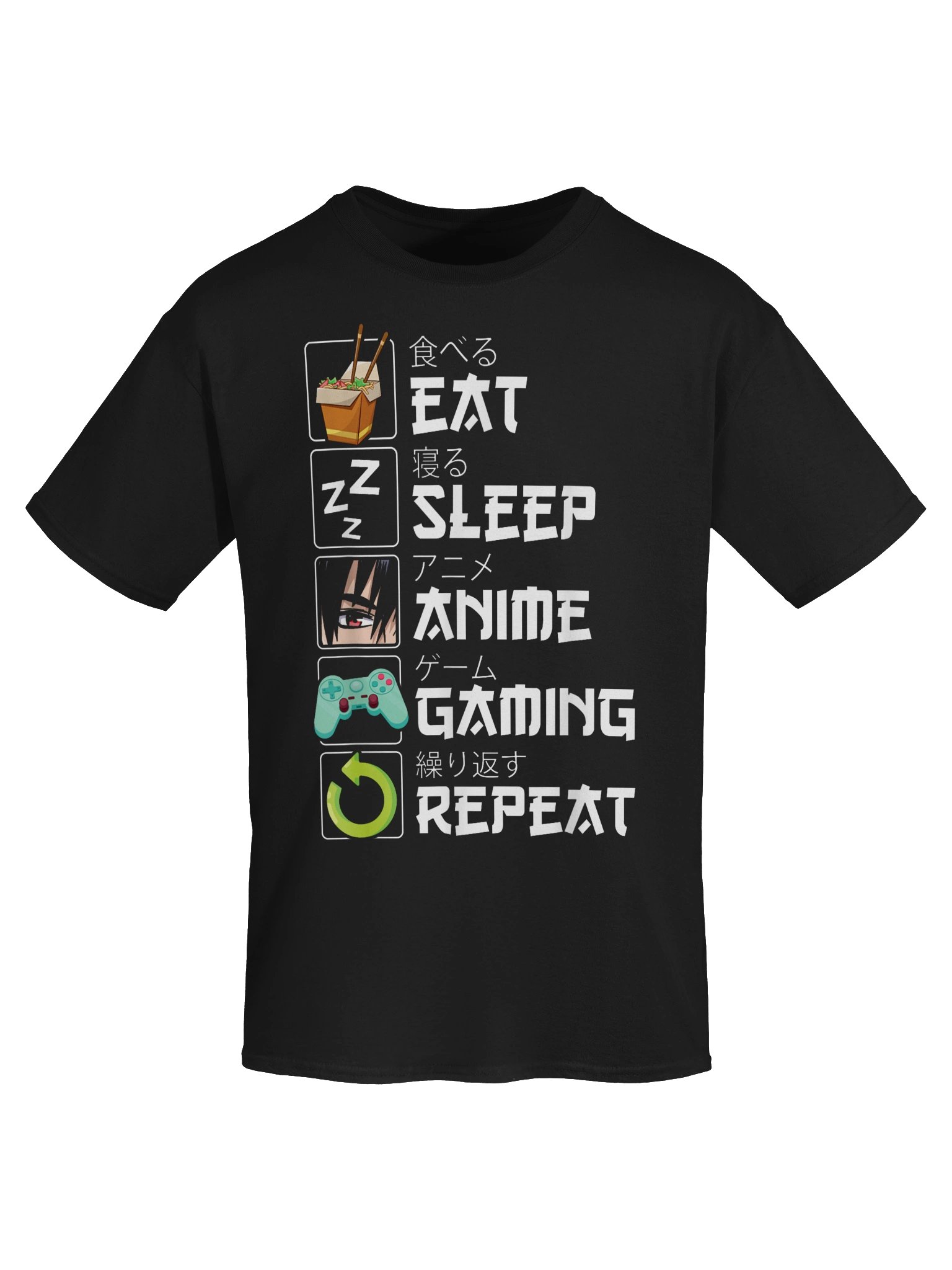 Eat Sleep Anime Gaming Repeat T-Shirt product image (5)