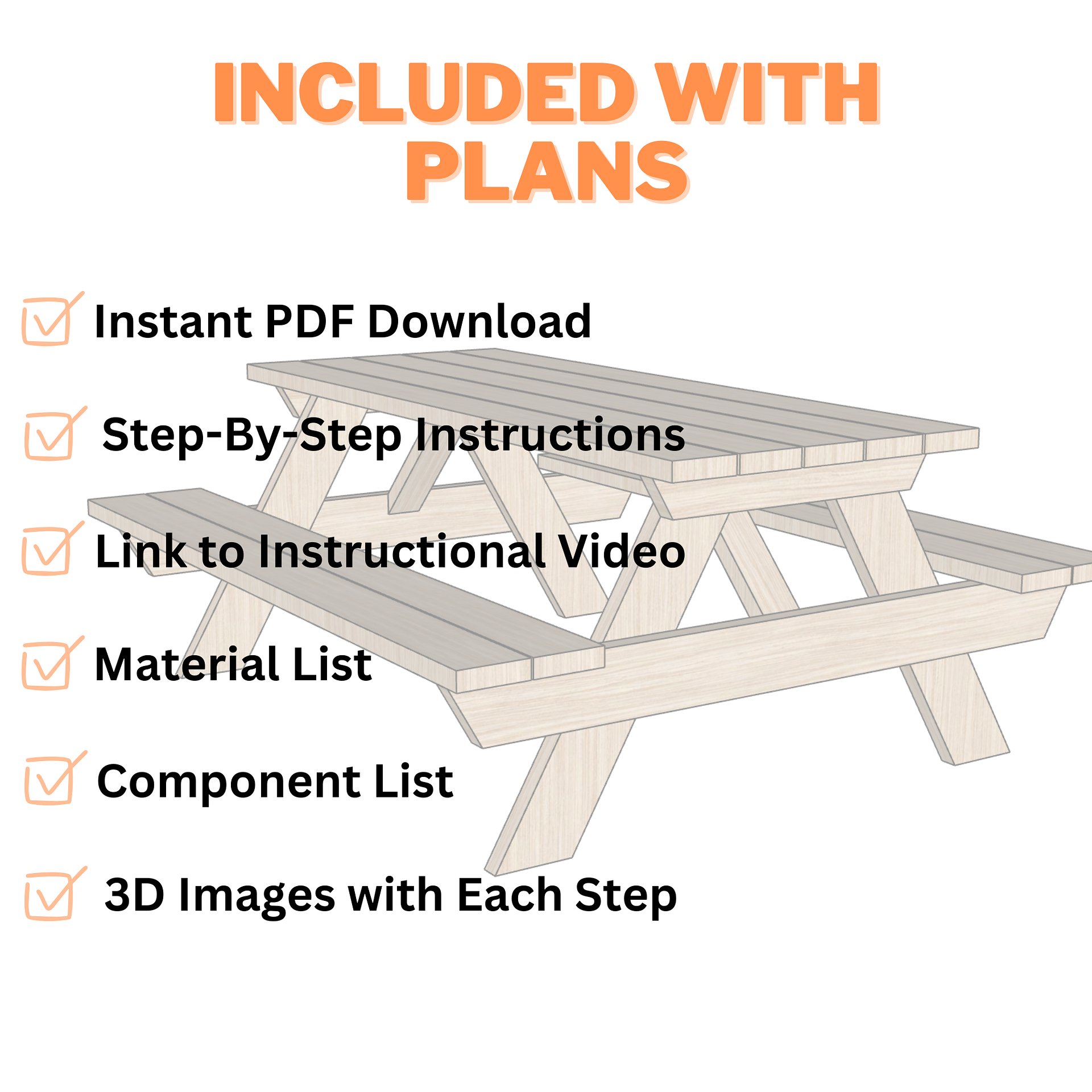 Picnic Table Plans (PDF) product image (3)