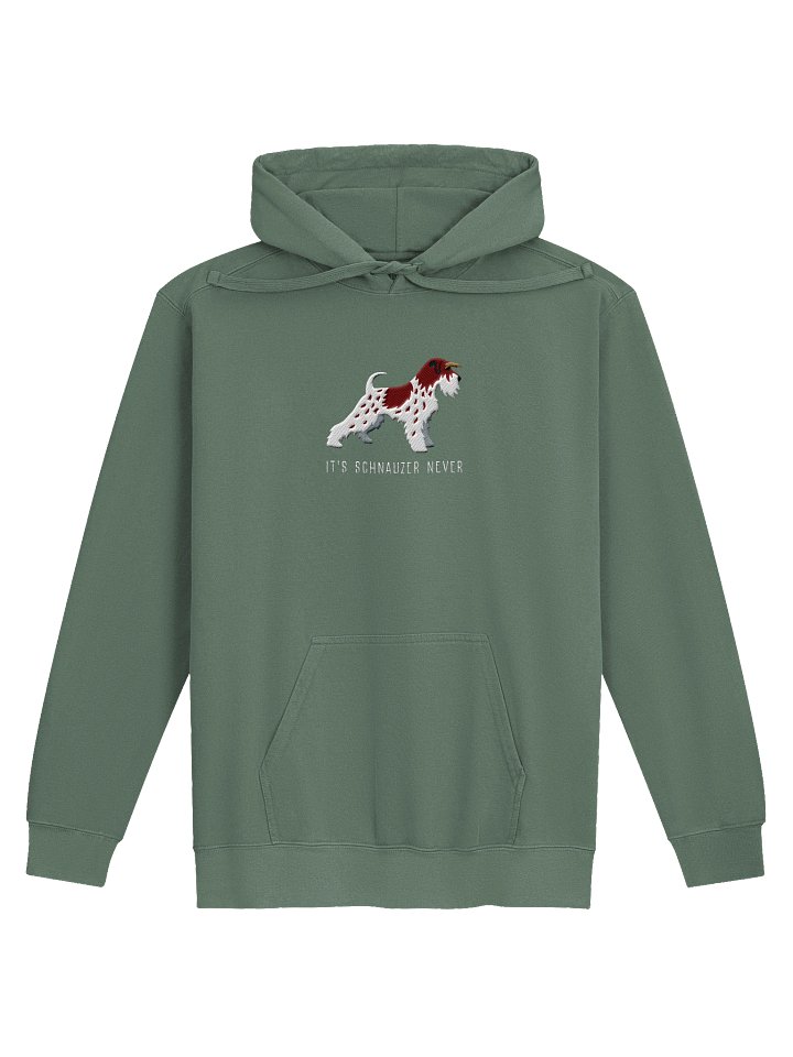 It's Schnauzer Never Premium Hoodie (Embroidered) of a Miniature Schnauzer(Parti Liver & White) product image (9)