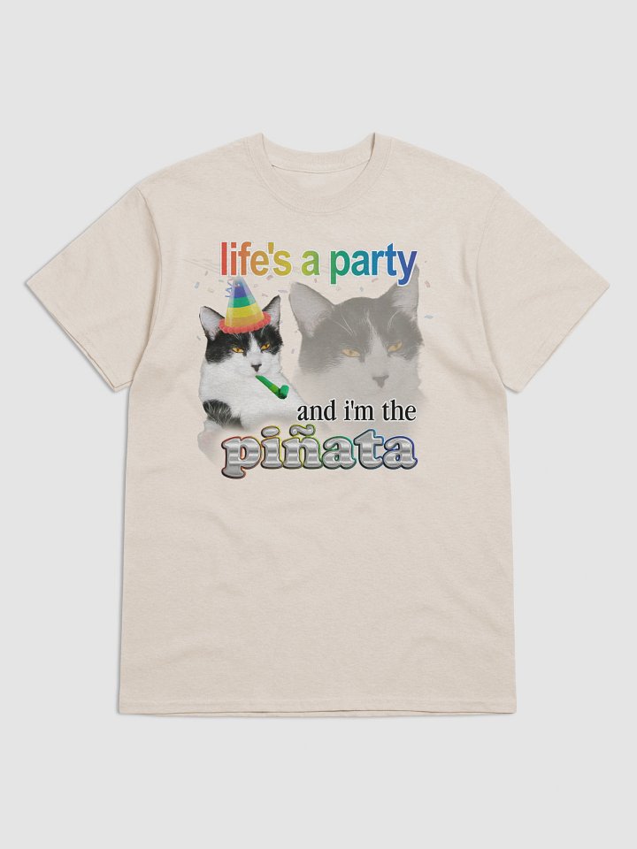 Life's a Party (and I'm the Piñata) cat T-shirt product image (49)