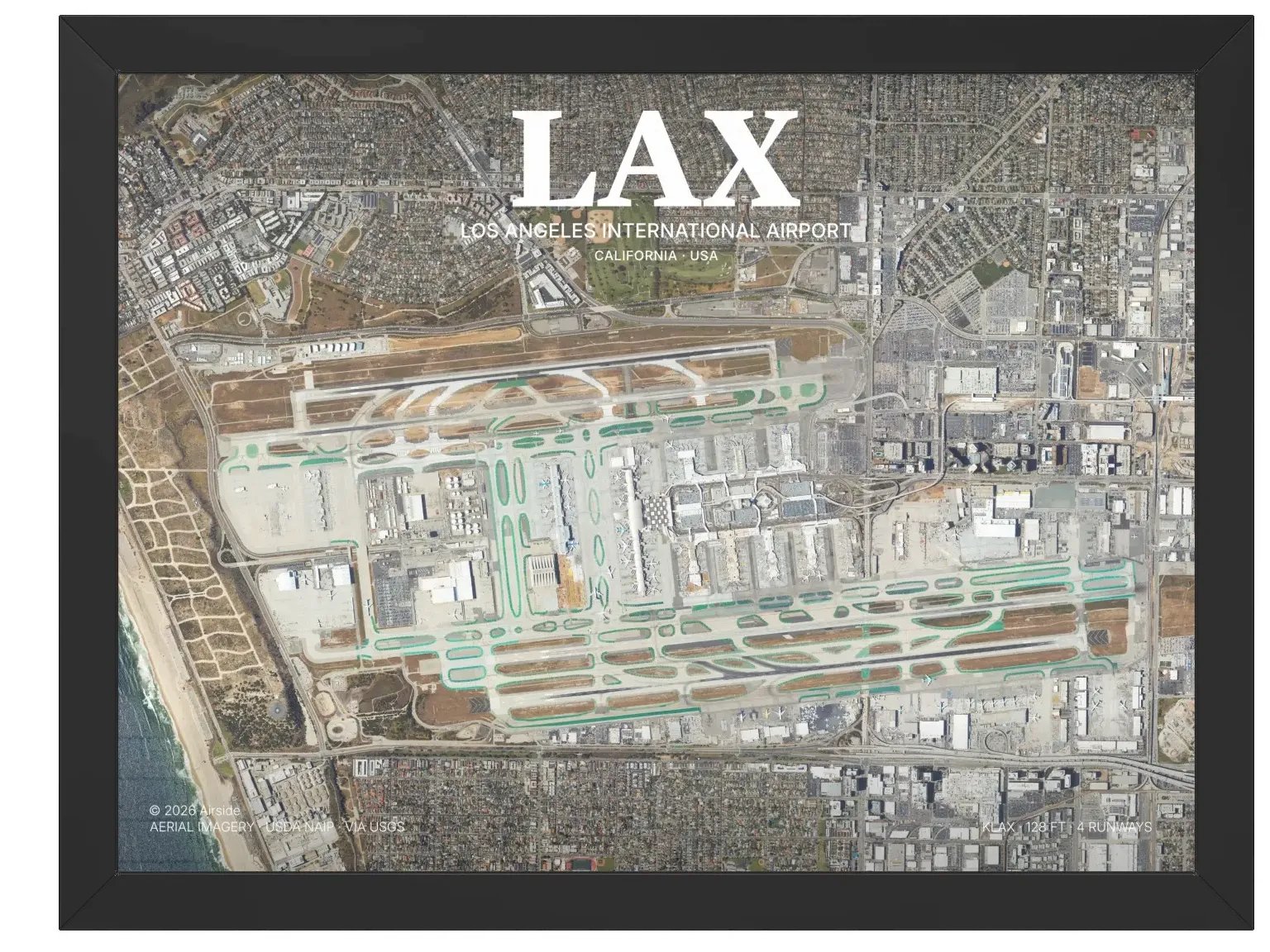 LAX - Los Angeles International Airport Framed Aerial Print product image (1)