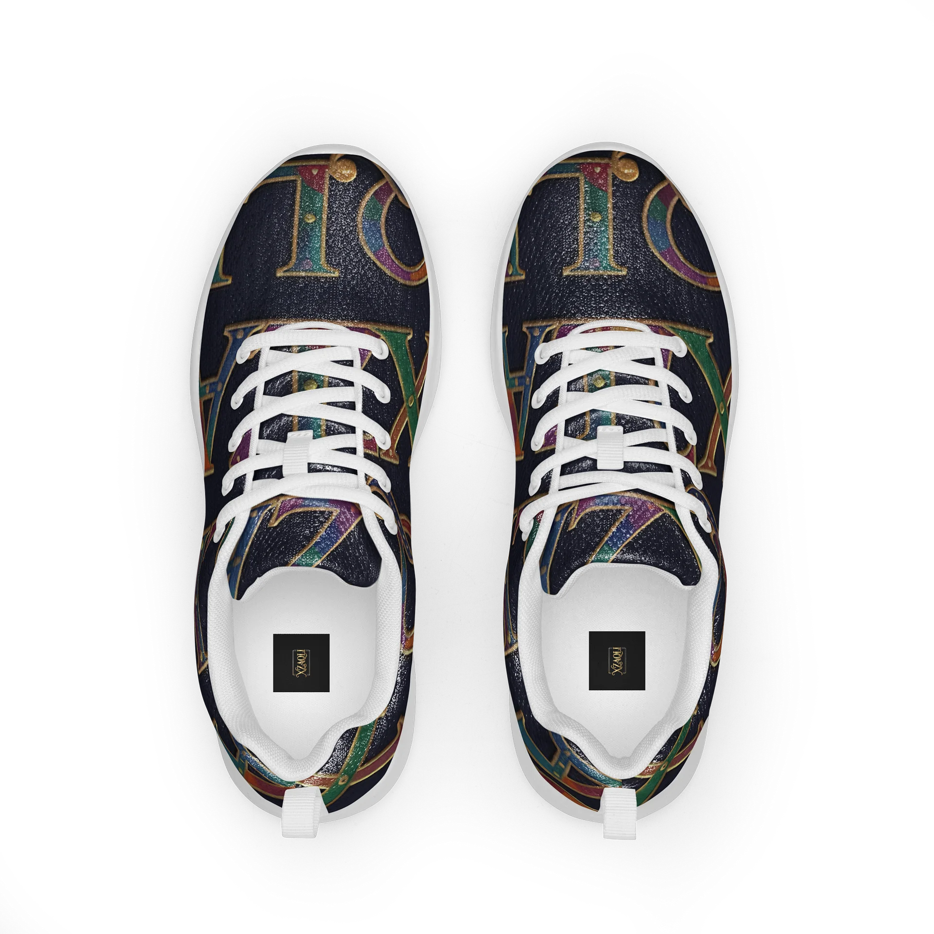 XZAQLI "Jeweled Script" Premium Women's Sneakers (Navy Blue) product image (4)