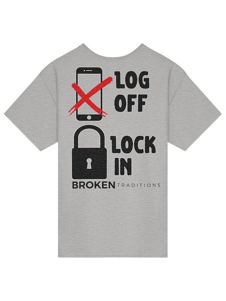 Log Off Lock In T Shirt Black Letters product image (1)