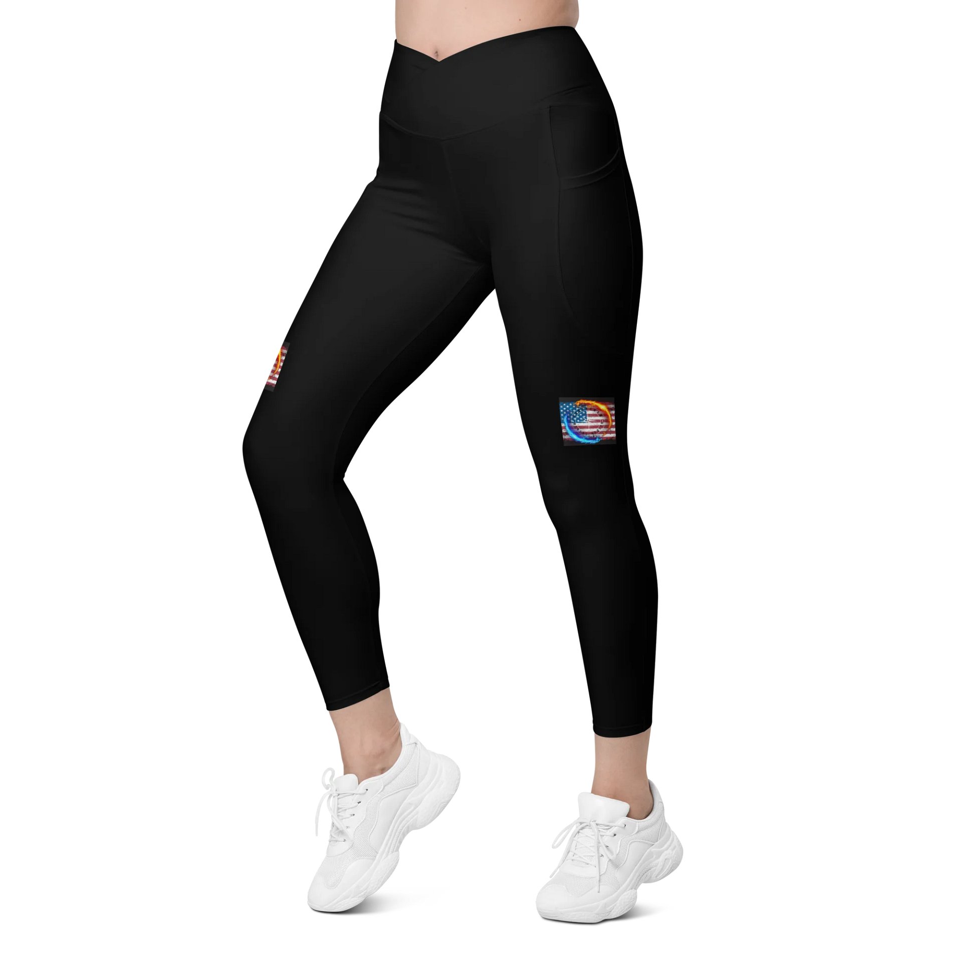 Leggings w pockets small logo black product image (5)