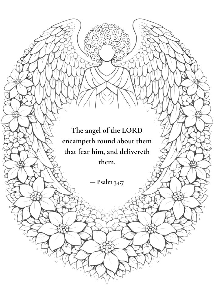 Guardian Angel Mandala Coloring Page product image (1)