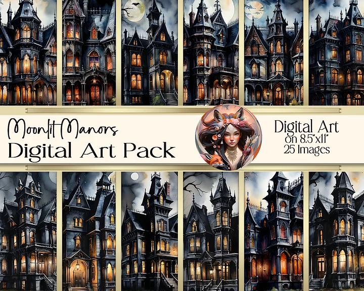 Moonlit Manors Digital Art Collection product image (1)