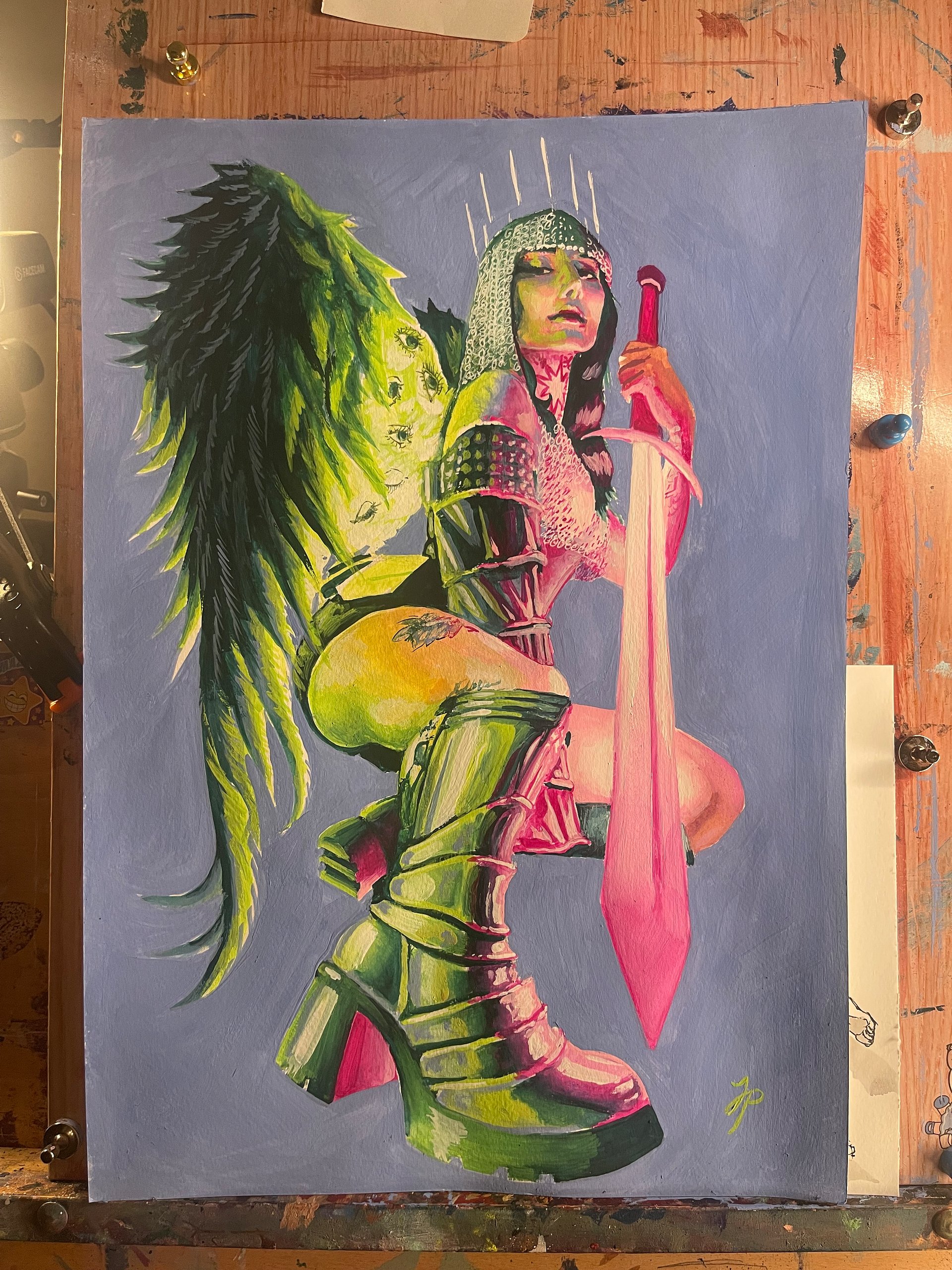 Sky Hook as Angel - Gouache Original product image (1)
