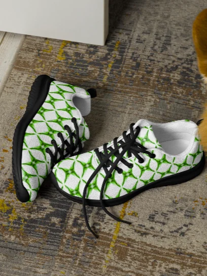 Green Starburst Pulse Sneakers Geometric Green Hex Women's Sneakers product image (2)