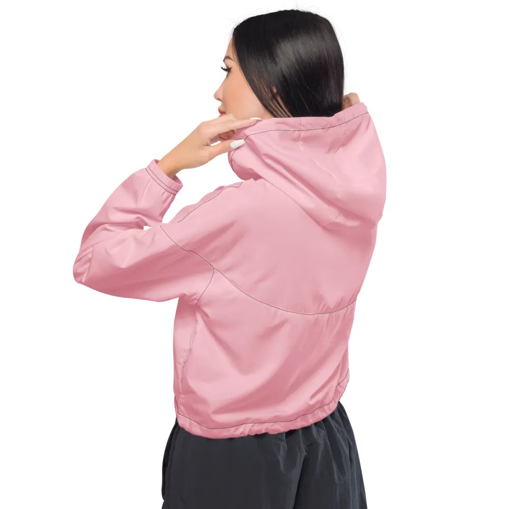 Plain Color Pink Cropped Windbreaker product image (2)