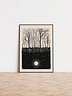 Forest Night Sky Print, Full Moon in the Woods Art