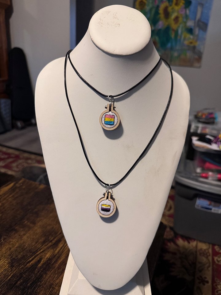 Double Layer Pride Flag Necklace product image (1)