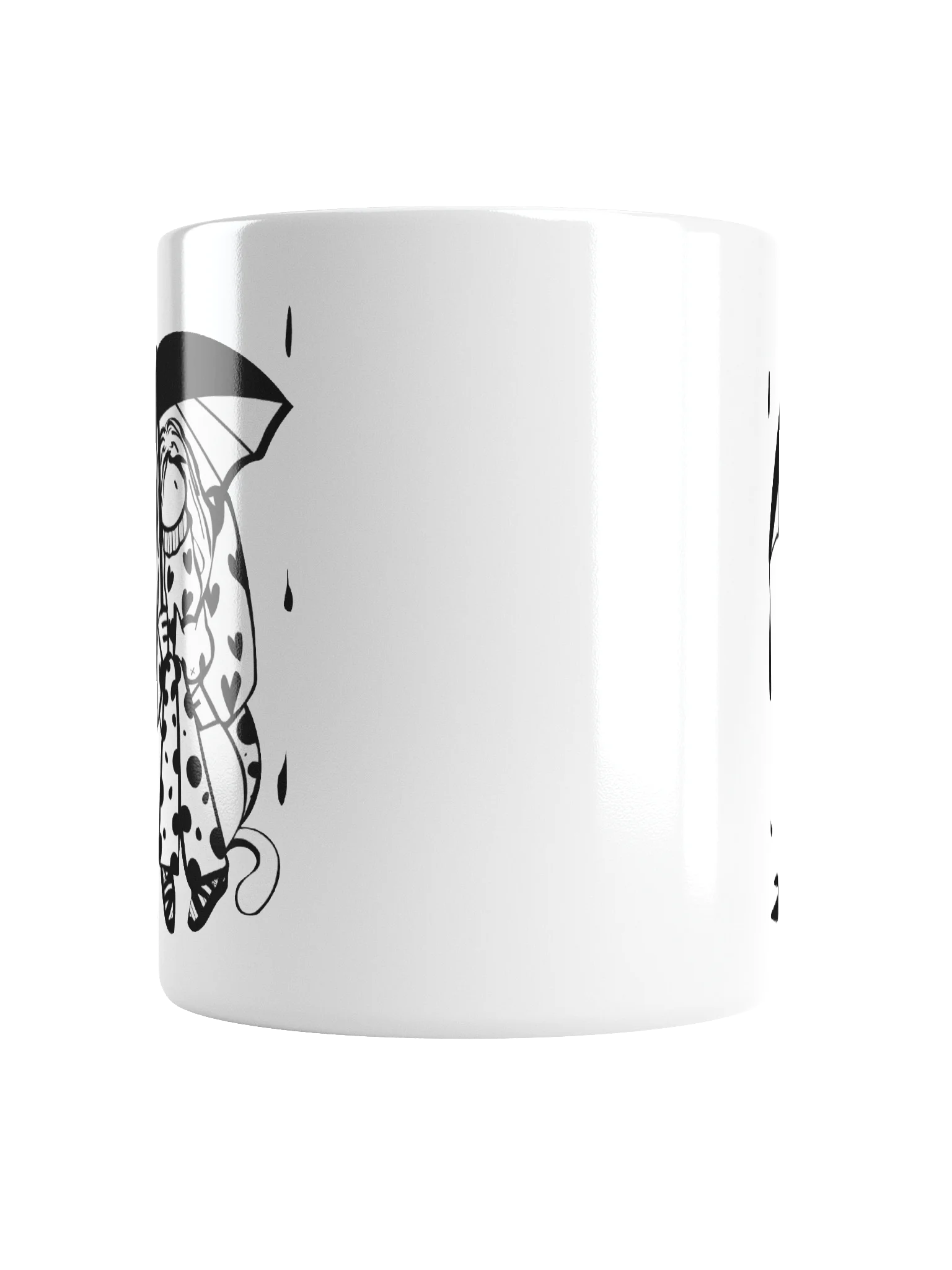 Mug: Lineart of Girl with cat under umbrella product image (6)