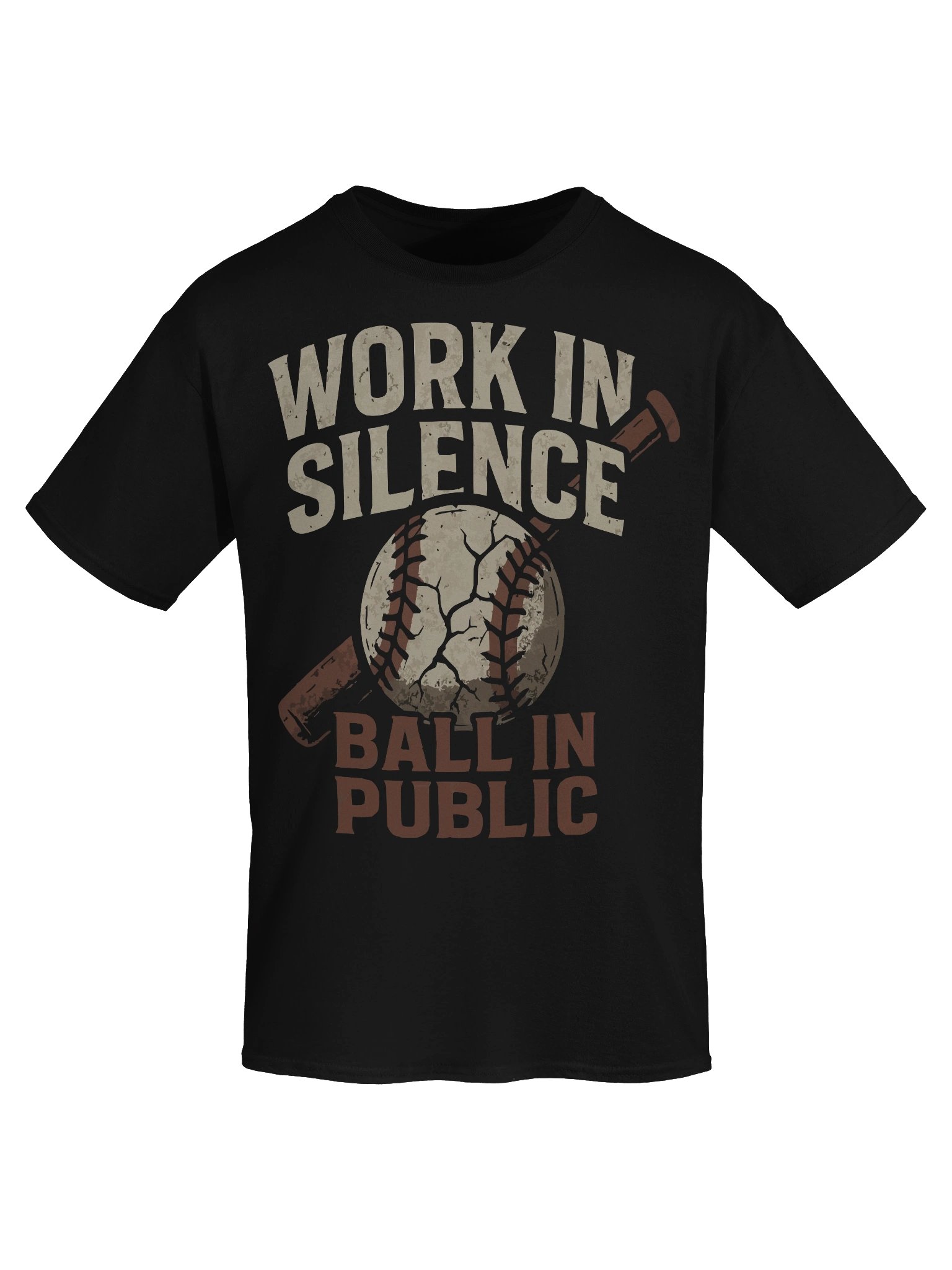 “Work in Silence, Ball in Public” Baseball Motivation Tee product image (7)