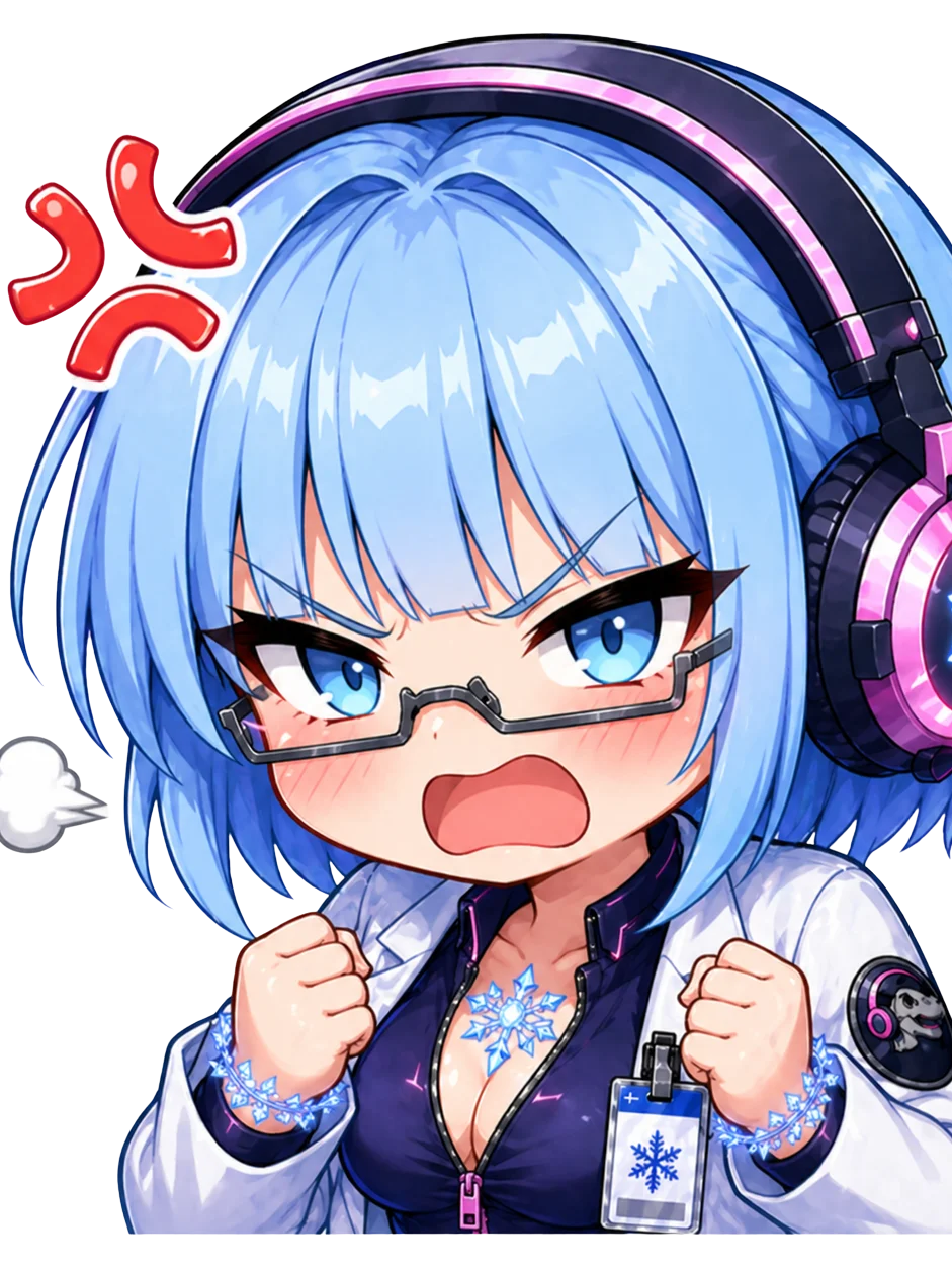 Lady Frost Angry Emote - Die Cut Sticker product image (1)