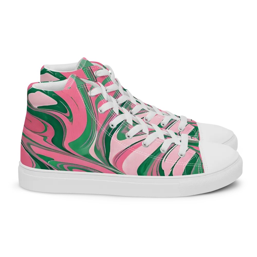 Women's Oh So Pretty Pink & Green Painted High Tops product image (2)