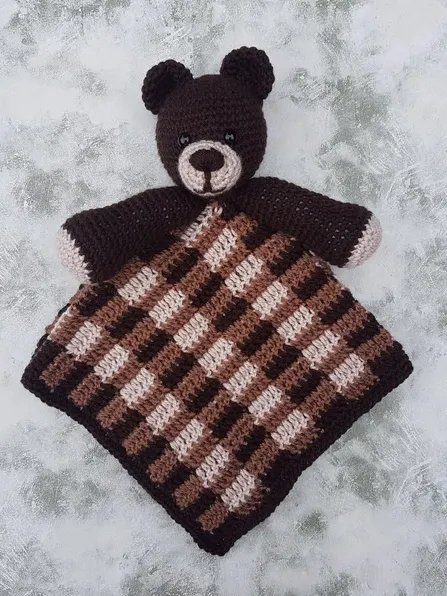 Crochet Bear Lovey Pattern, Baby Security Blanket PDF Pattern - Crafting Happiness product image (3)