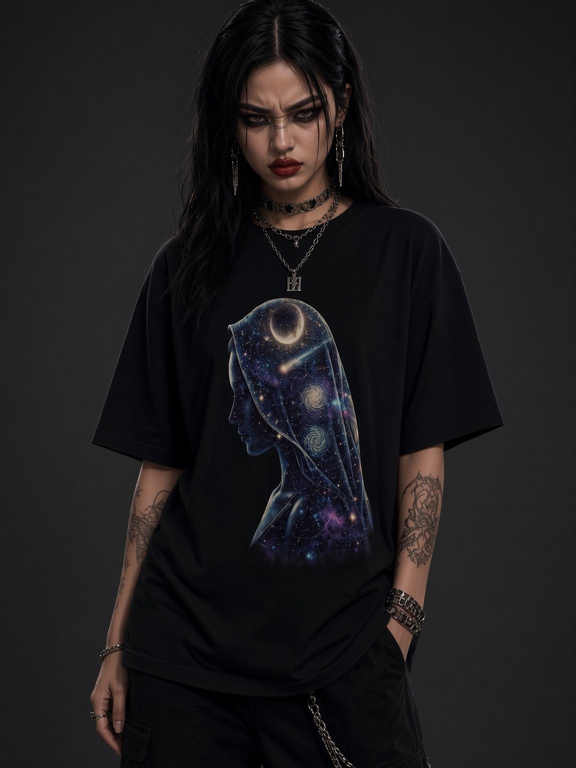 Midnight Veil — Galaxy Hood Muse Tee product image (3)