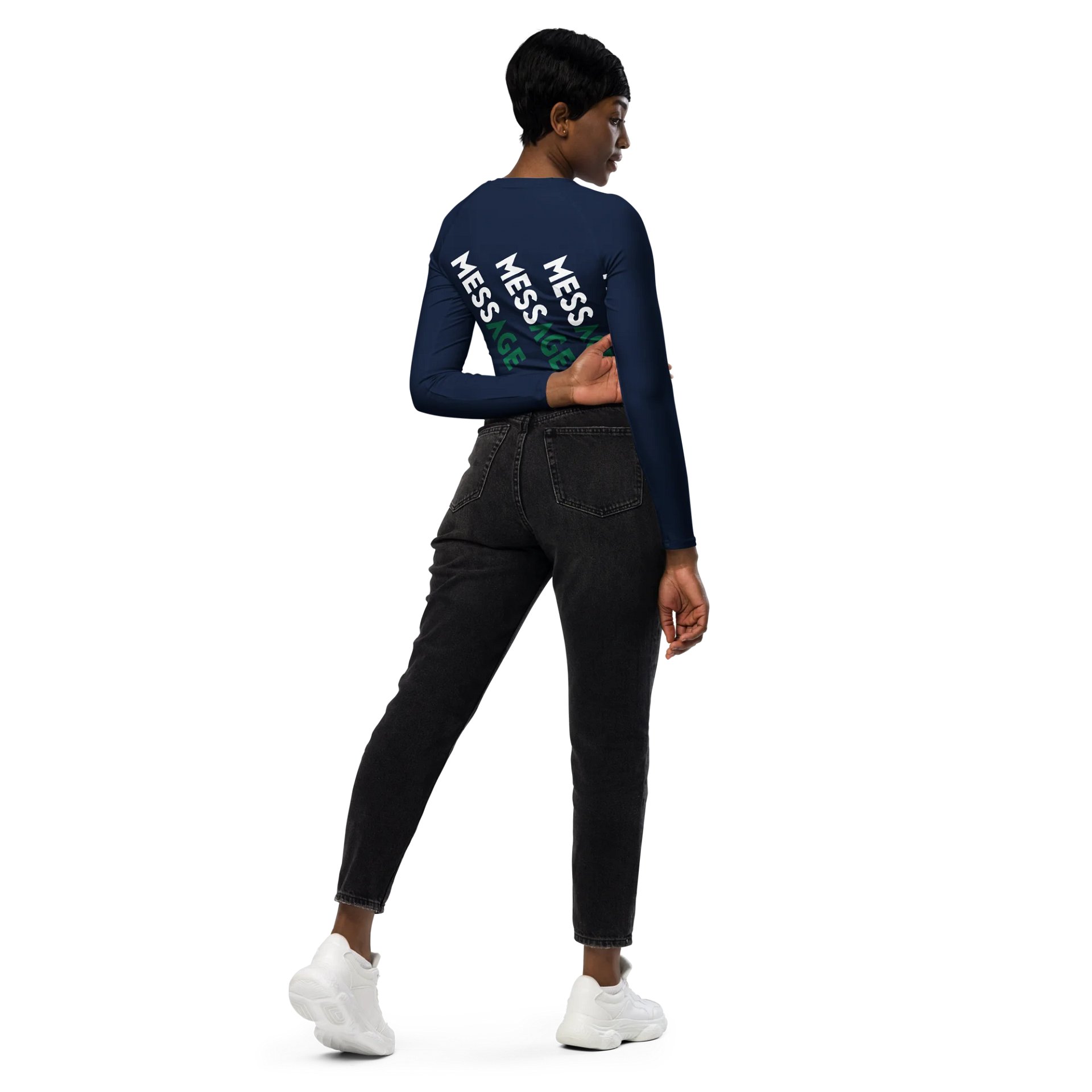 BadAss MessCrop Top //recycled polyester\\ dark blue edit product image (6)
