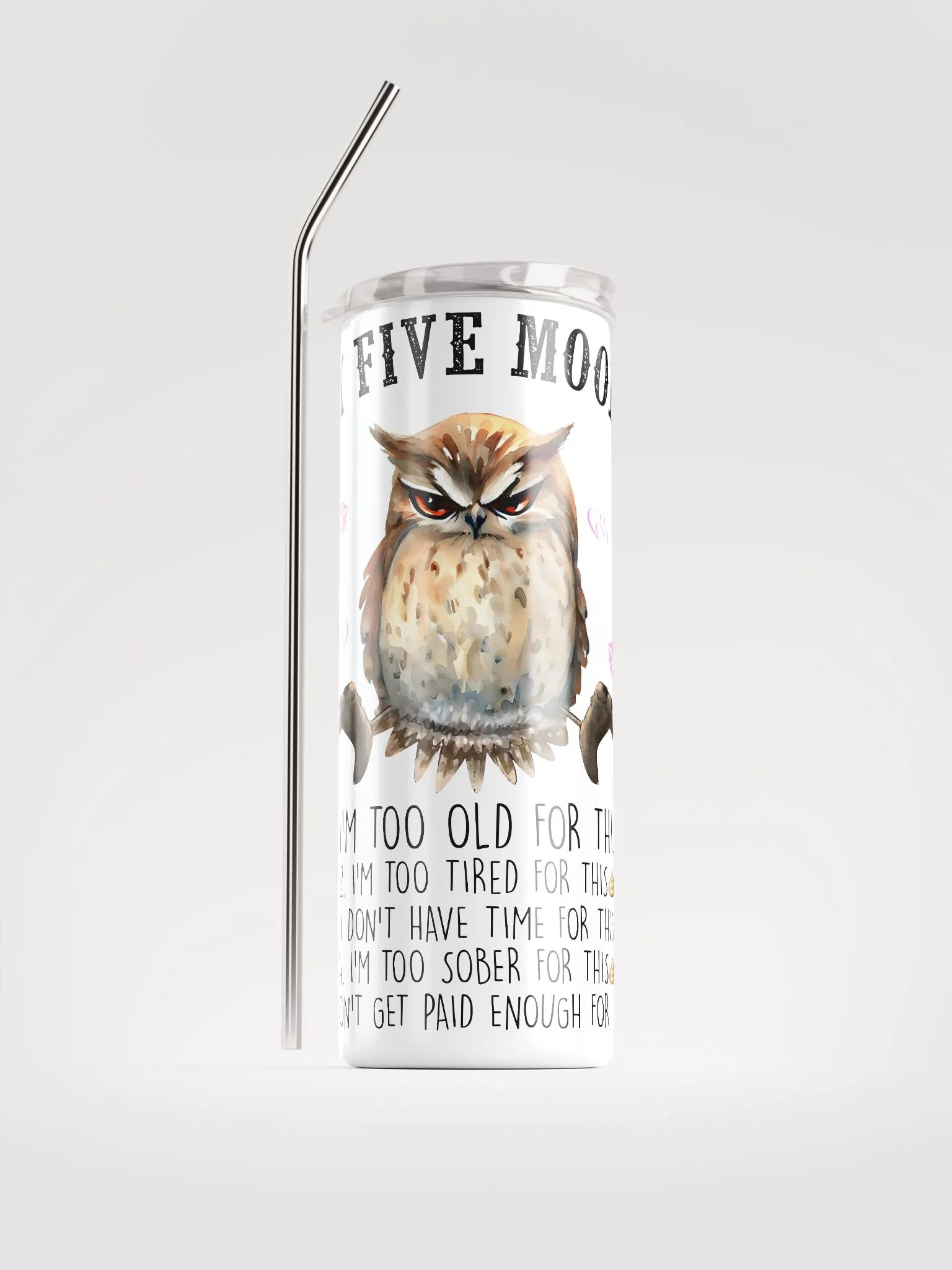 Whimsical Owl Stainless Steel Tumbler product image (1)