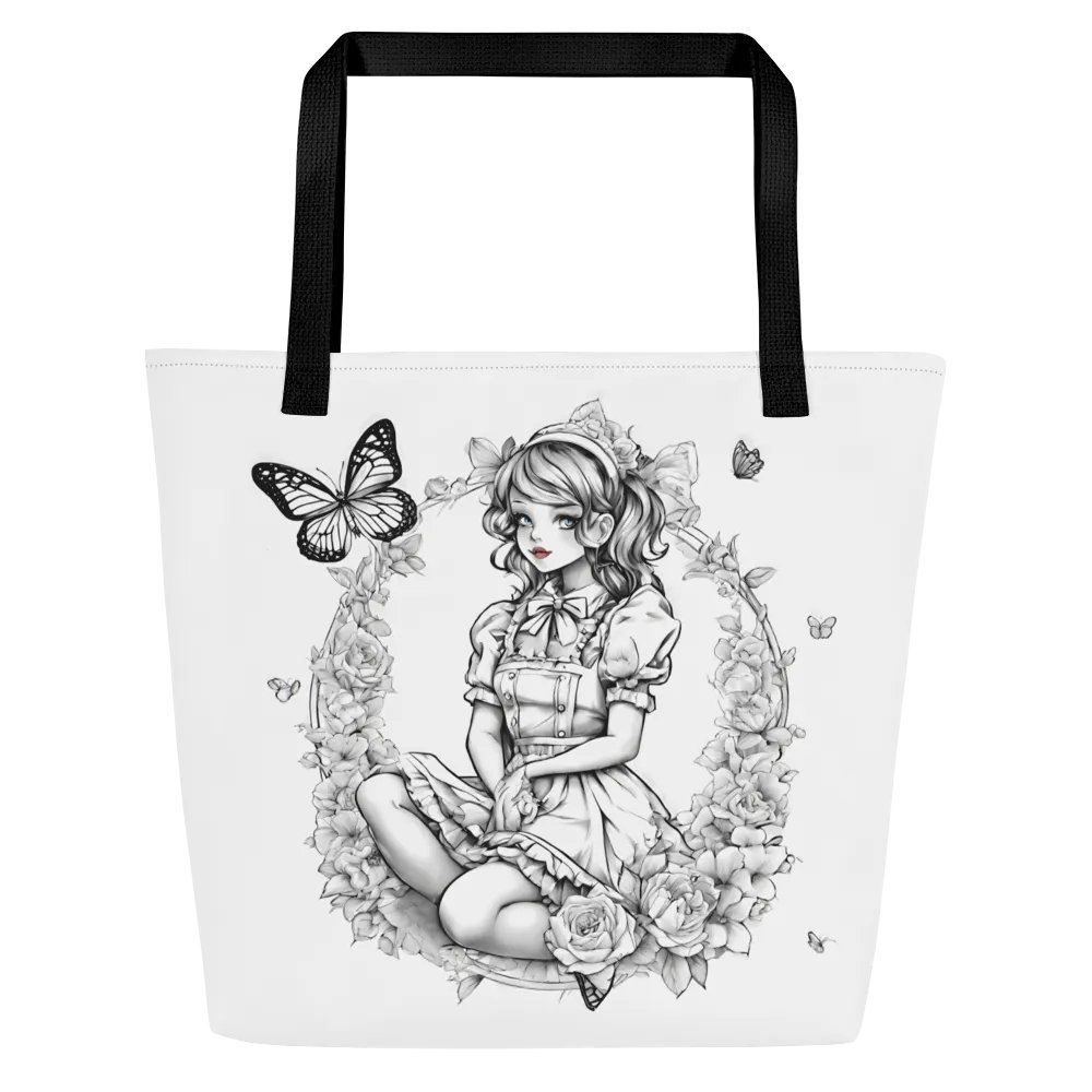 Monochrome Maid Floral Tote Bag product image (5)