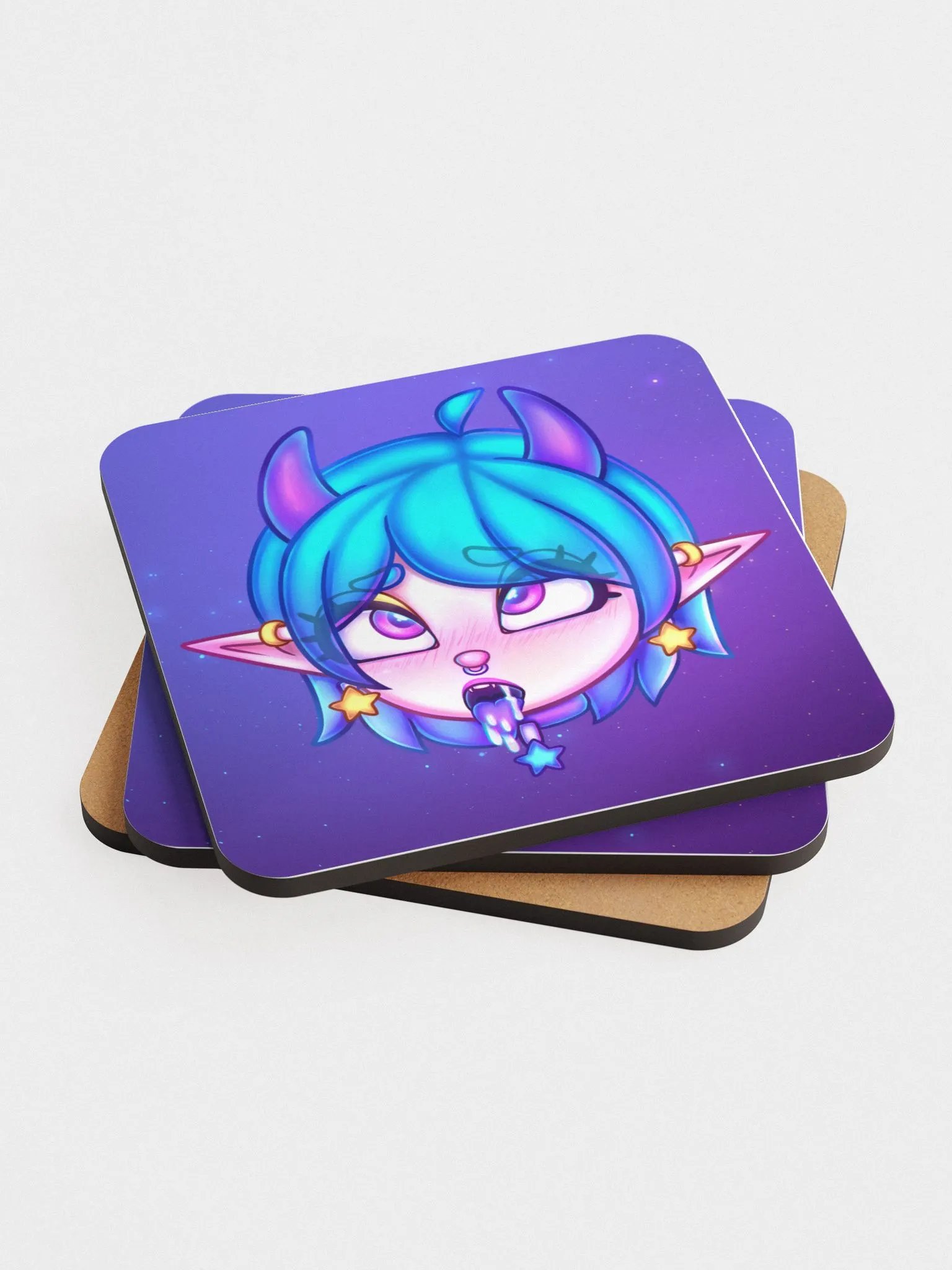 Pinipy Ahegao Glossed Cork Coaster product image (3)