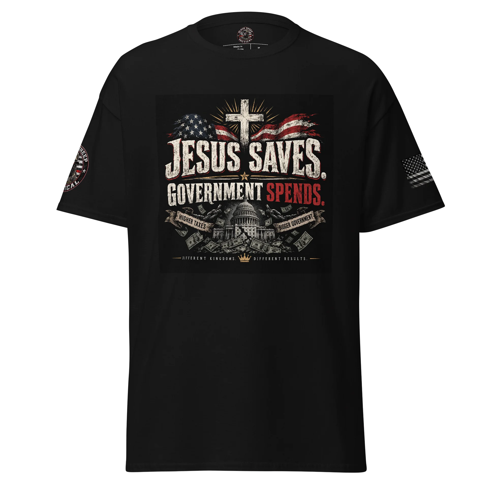 Black unisex tshirt Jesus saves product image (1)
