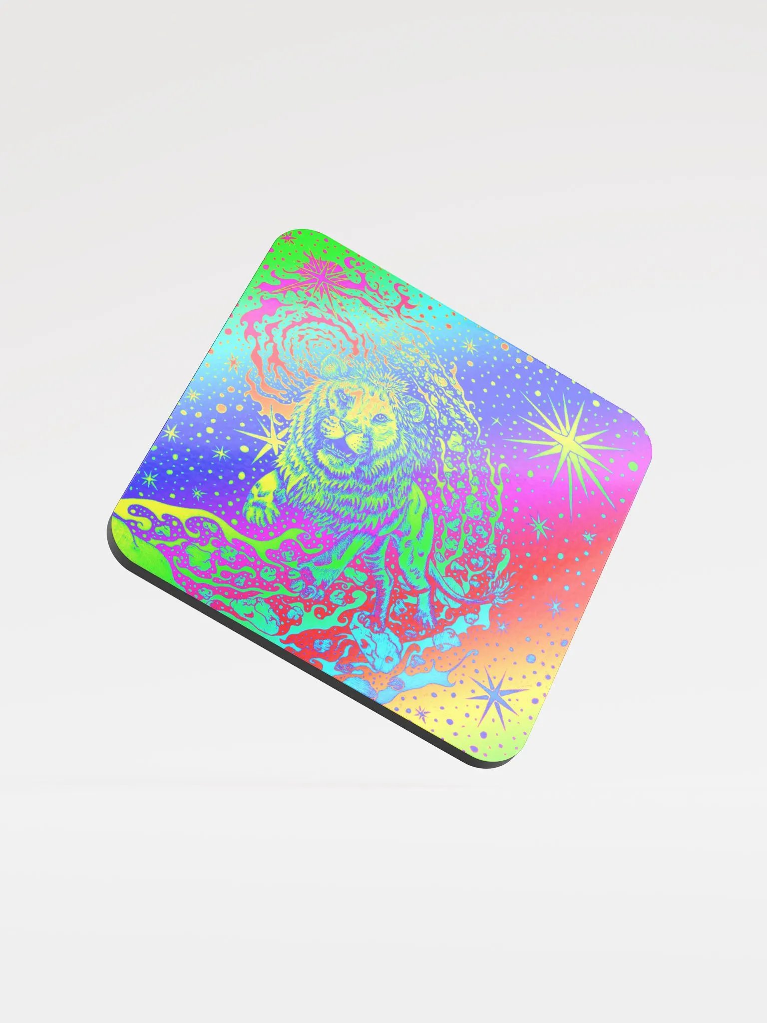 Limited edition Full Rainbow Leo Zodiac coaster product image (1)