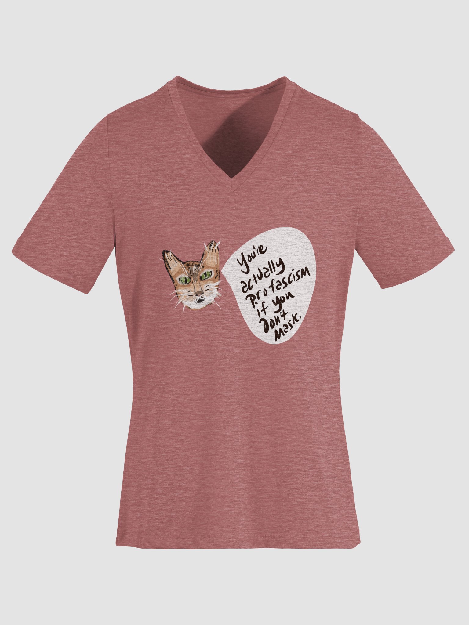 Kitty Mask Thoughts V-Neck tee product image (30)