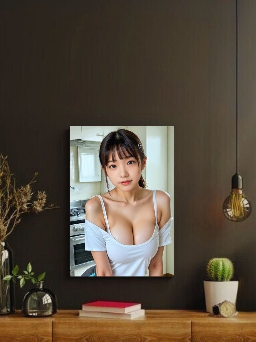 Kawaii White Top Girl 8x10 Metal Wall Art – Kitchen Model Metal Poster Print product image (2)