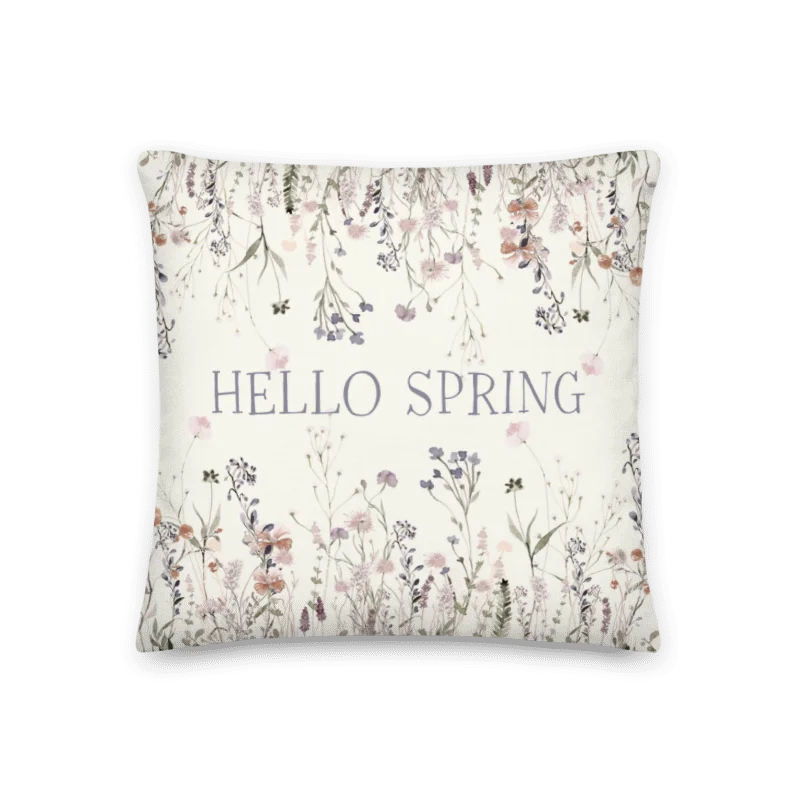 HELLO SPRING & Wildflowers Pillow in three sizes - Premium Pillow - Frühlingskissen mit Blumendruck product image (6)