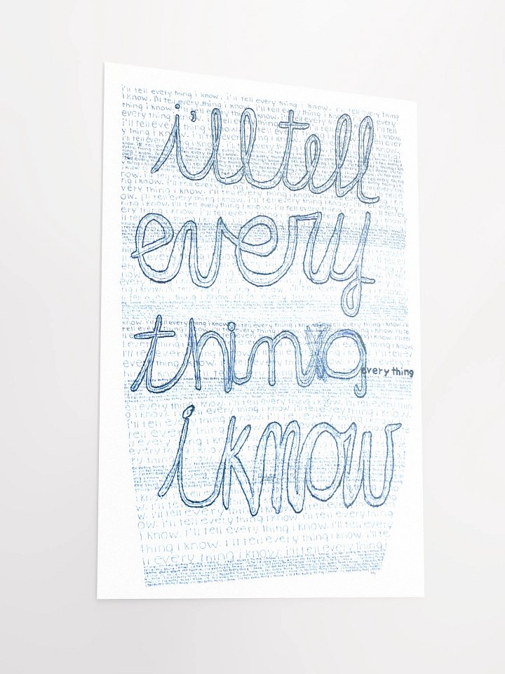 I'll Tell Everything Poster product image (5)
