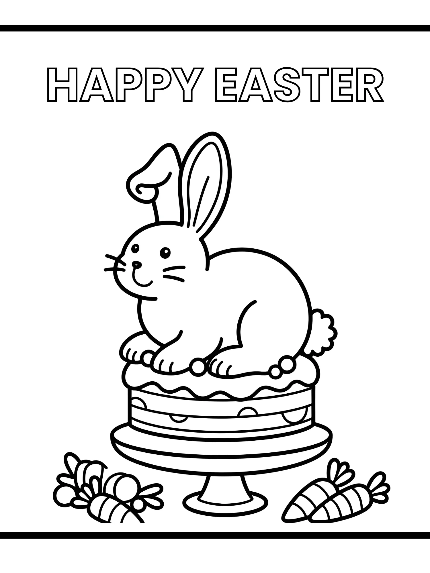 Free Easter Coloring Pages – Cute Bunny Printable Pack product image (1)