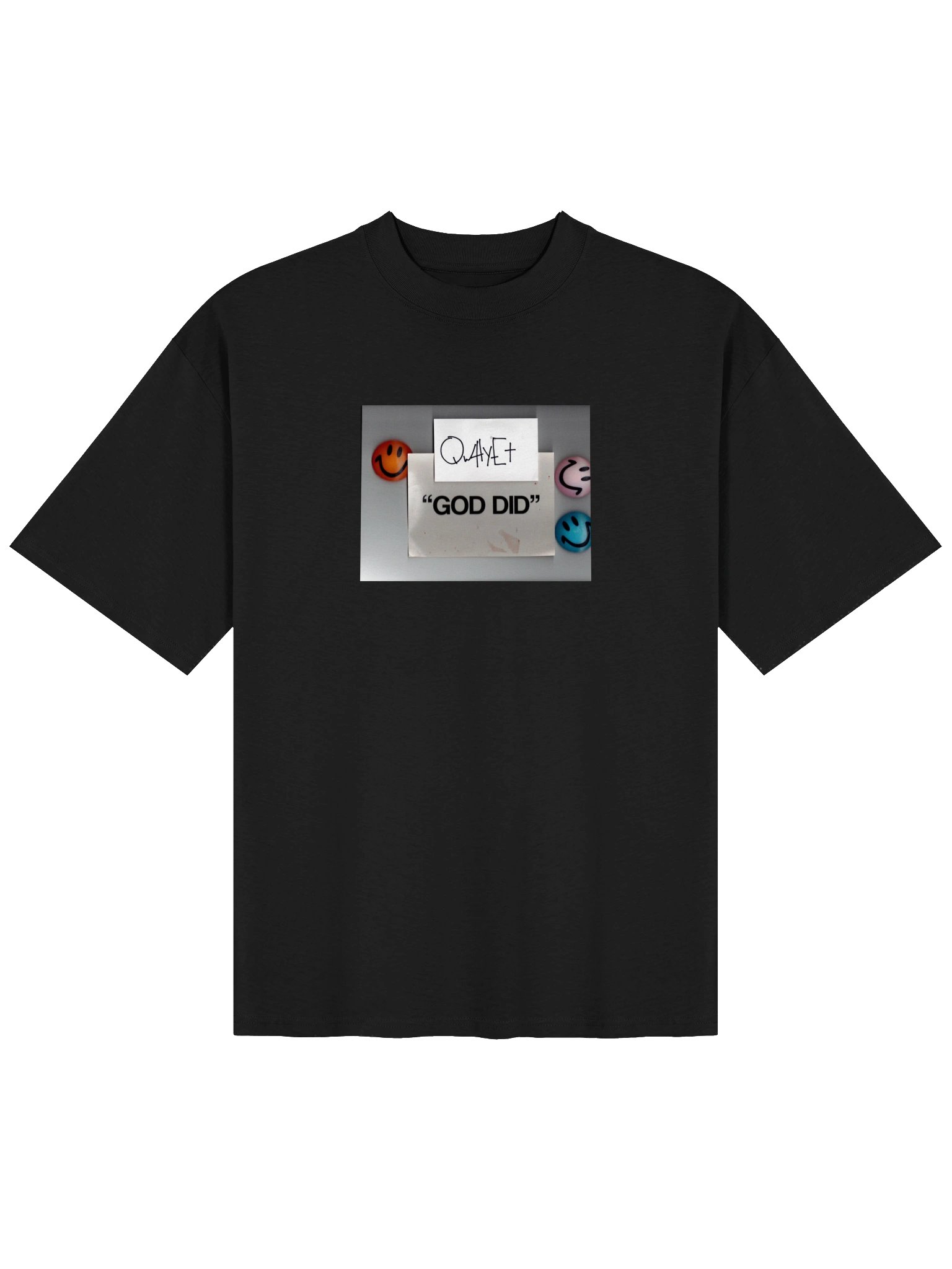 Qwhyet "GOD DID" Smiley Tee product image (1)