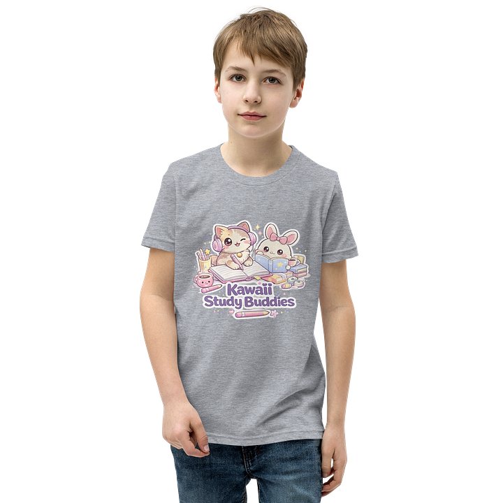 Kawaii Study Buddies Kids Staple T-Shirt 🐾📚💖 product image (12)