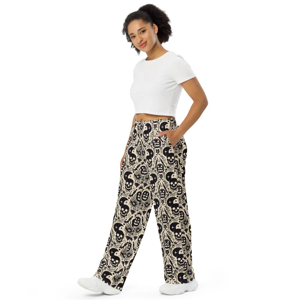 Moonlit Gothic All-Over Wide-Leg Pants product image (10)