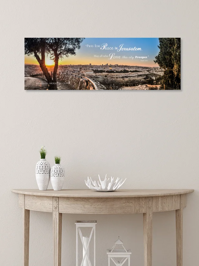 PRAY FOR PEACE OF JERUSALEM Panoramic Gallery Wrapped Canvas Art product image (4)