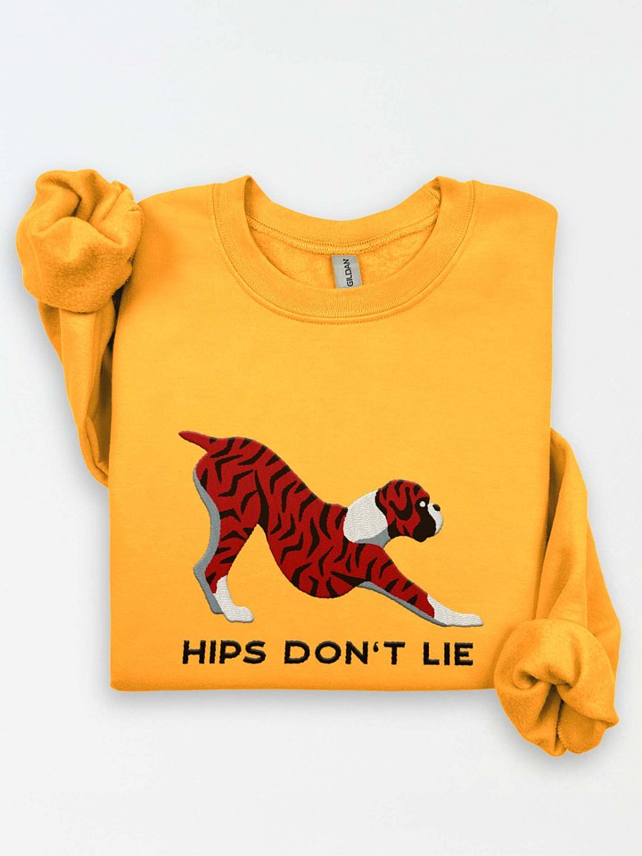 Hips Don't Lie Sweatshirt (Embroidered) of a Boxer(Brindle) product image (1)