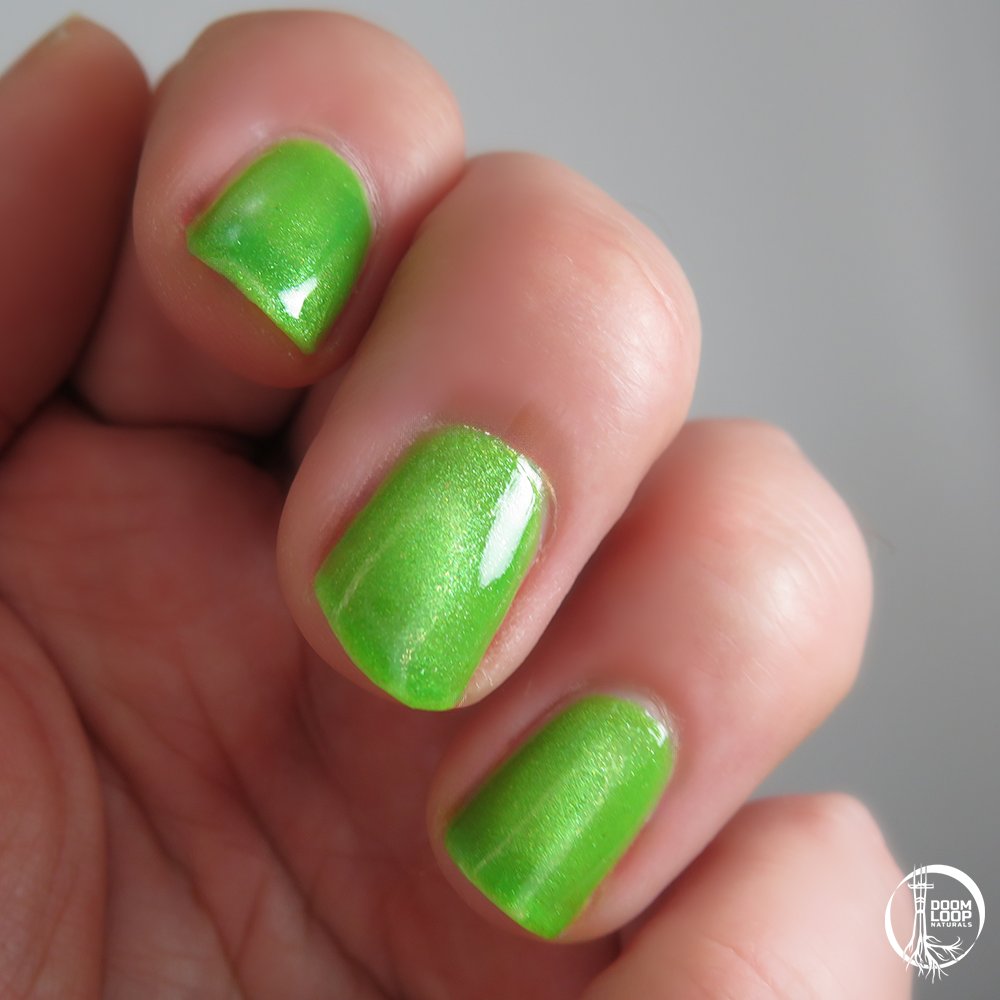 PRIMAL GREEN - Neon Green Jelly Magnetic Sparkle Polish product image (3)