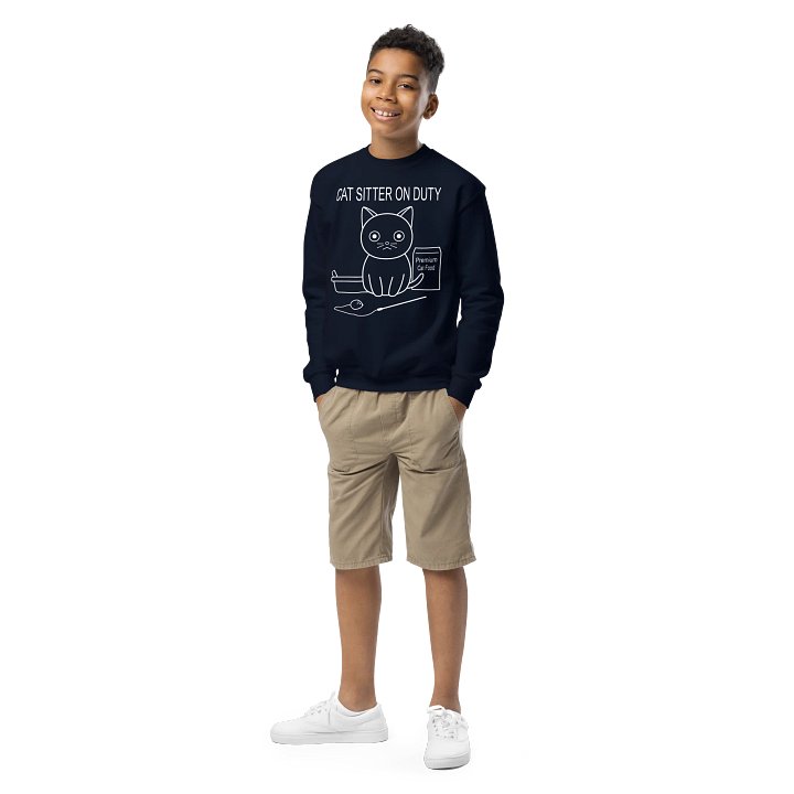Cat Sitter on Duty - Unisex Youth Sweatshirt product image (2)