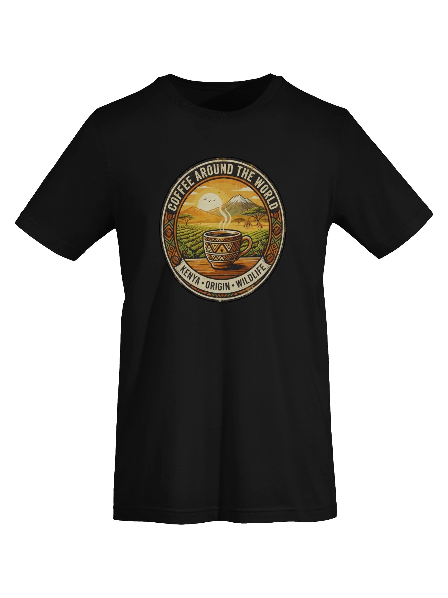 Coffee Around the World – Kenya Origin & Wildlife Coffee T-Shirt product image (46)