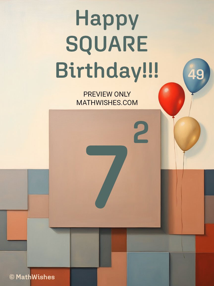 49th Birthday Card - Square Birthday product image (1)