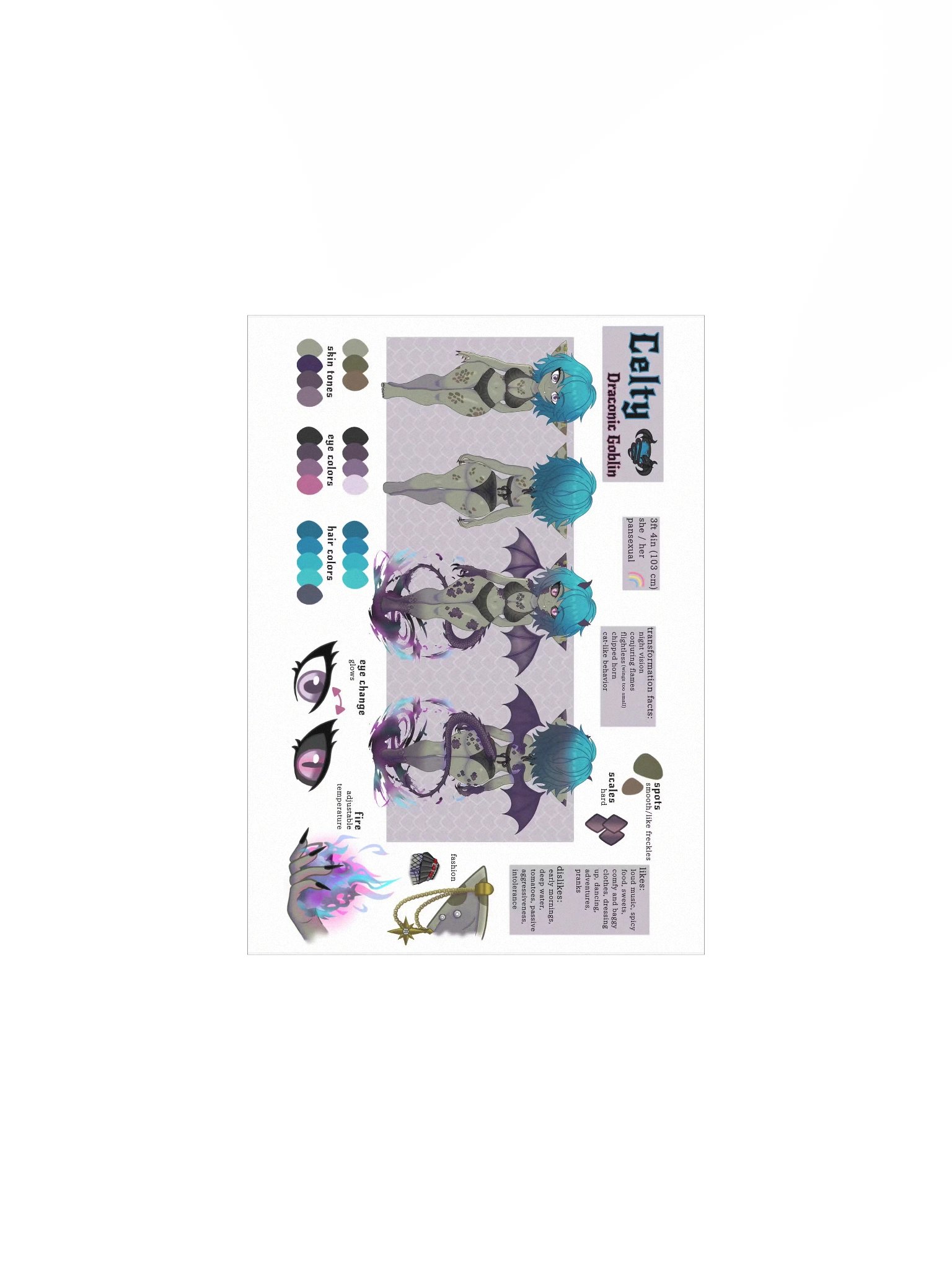 Celty Stat sheet poster product image (5)