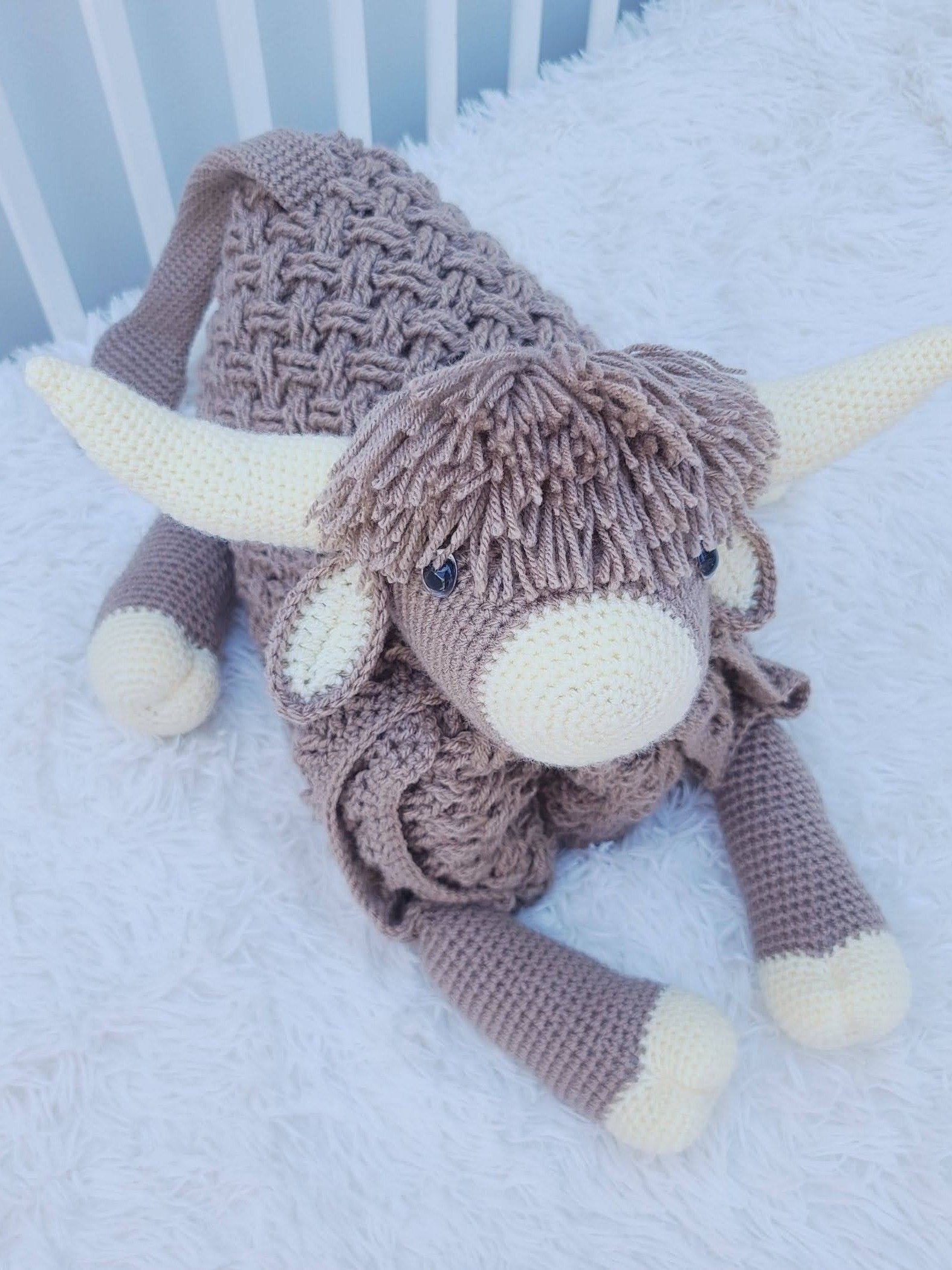 Highland Cow Crochet Baby Blanket Pattern | Scottish Afghan (PDF) product image (7)